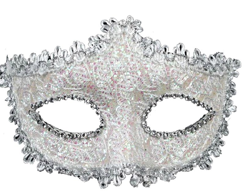 Geek-M Women Halloween Costume Mask Venetian Mask for Masquerade Ball Party White - Image 1